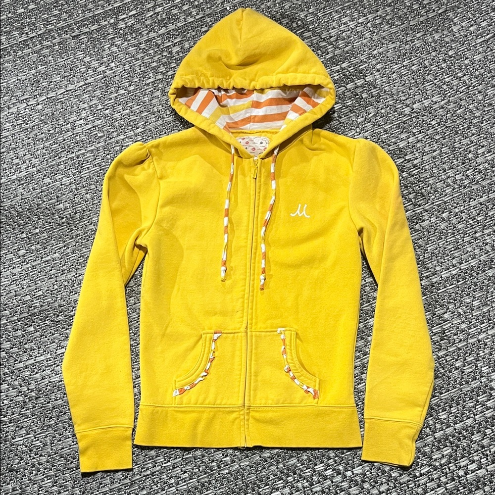 Melissa | Yellow Puff Sleeve Full Zip Hoodie